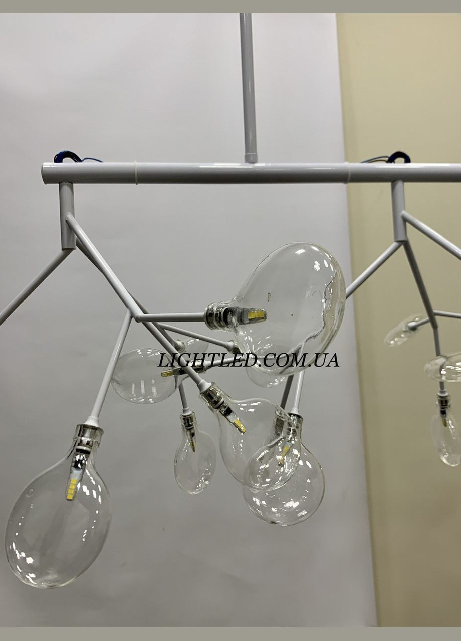 Біла люстра з скляних пелюсток на 27 ламп Petals (918-LP264-27 WH+CL) No Brand (370072504)