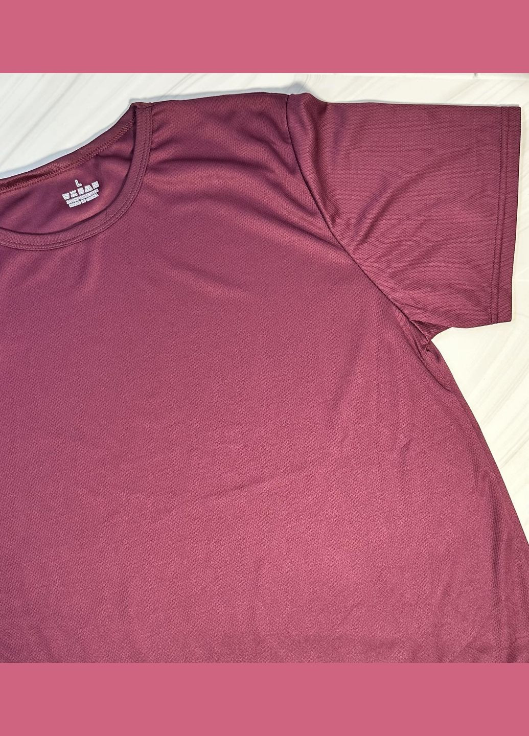 Бордова чоловіча спортивна футболка: швидковисихаюча, дихаюча, легка — для фітнесу, тренажерного залу та бігу No Brand