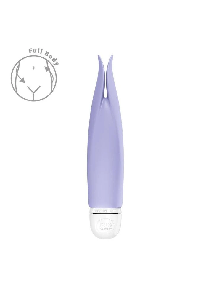 Вібратор з пелюстками VOLITA purple, компактний, дуже тихий, на батарейках Fun Factory (387888979)