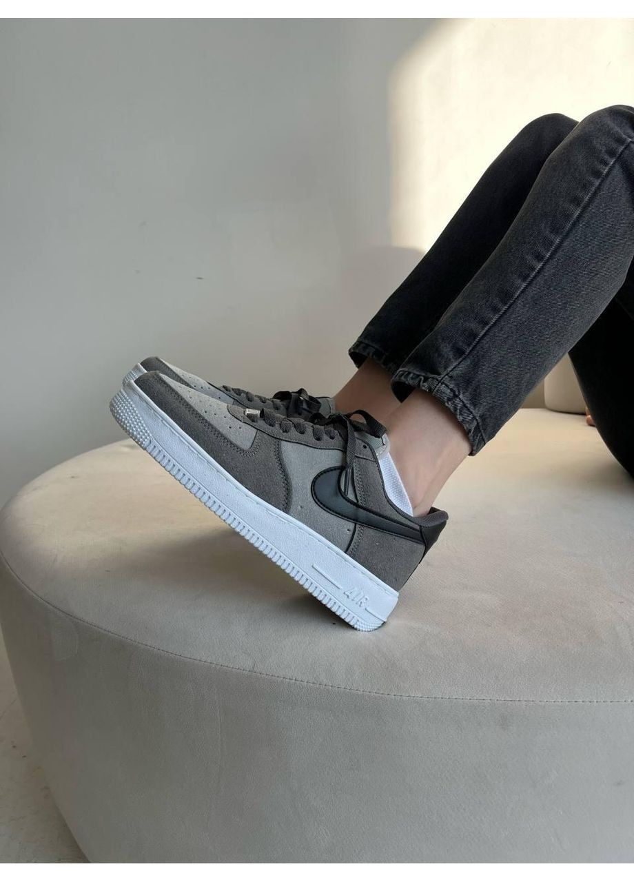 КРОССОВКИ ЖЕНСКИЕ NIKE AIR FORCE 1 LOW GREY НАЙК АИР ФОРС 1 ПРЕМИУМ No Brand серые демисезоны (368888205)