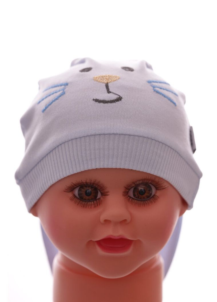 Шапка для хлопчика трикотажна Зайчик блакитний 1м+ (40401) BABYKROHA (323469758)
