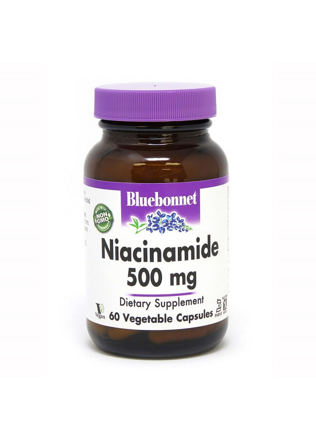 Витамины и минералы Niacinamide 500 mg, 60 вегакапсул Bluebonnet Nutrition (293338958)