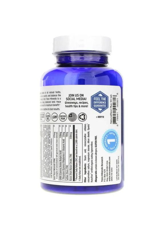 Підтримка сну NaturalRest Plus+, 60 таблеток Trace Minerals Research (361114288)