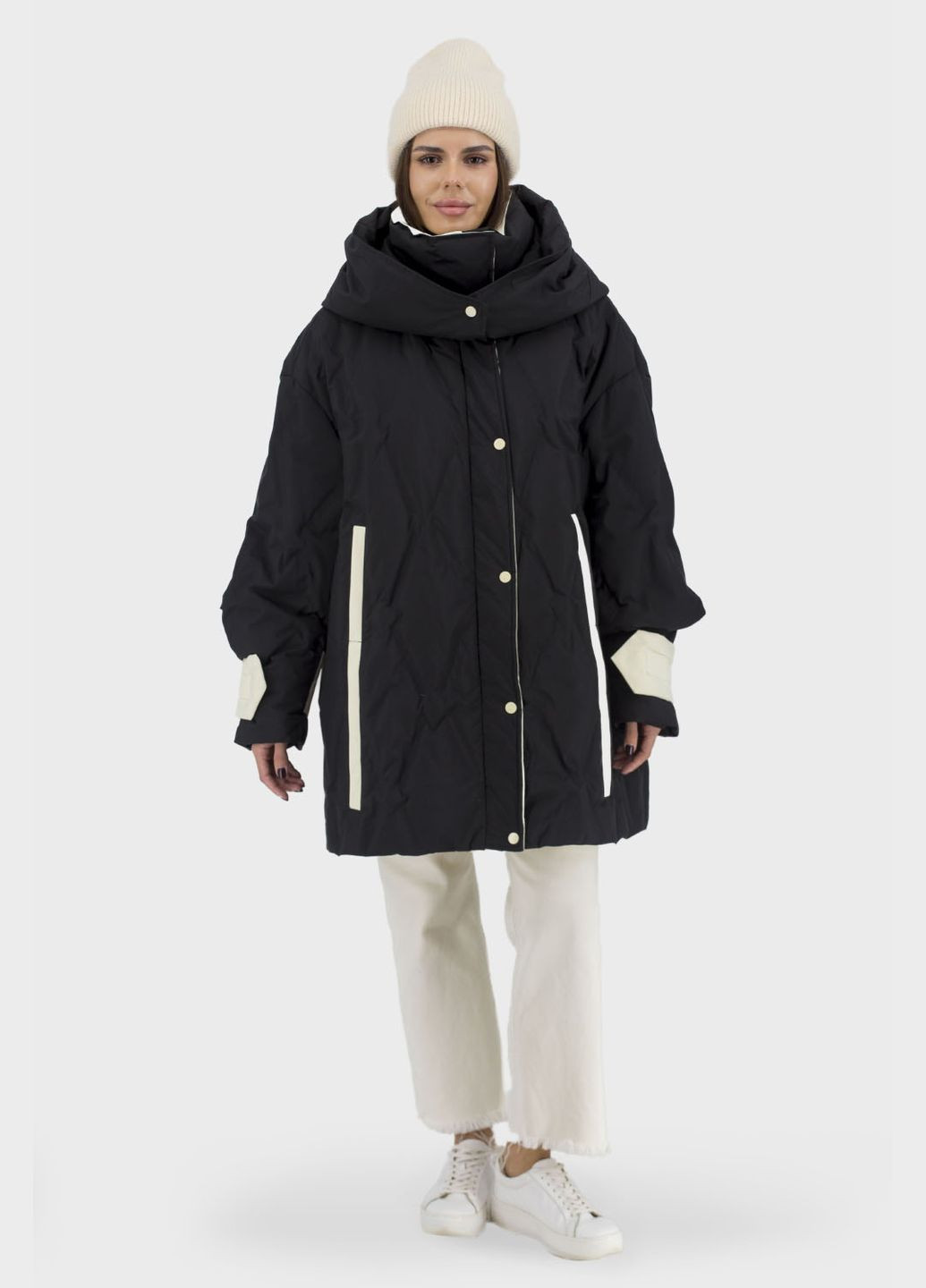 Черный демисезонный Пуховик Basic