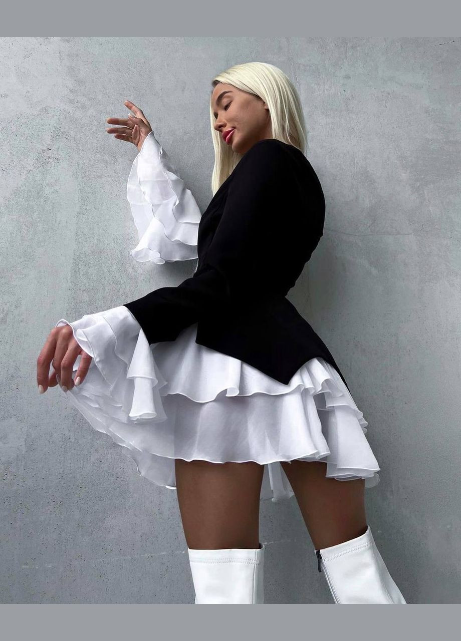 Чорно-білий кежуал сукня N.Family однотонна