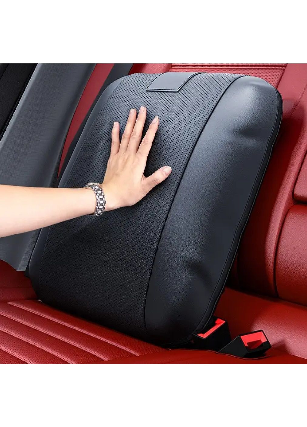 Подушка ковдра 2 в 1 автомобільна на автокрісло в салон машини автомобіля екошкіра з перфорацією 42х42 см (479133-Prob) Unbranded (315844240)