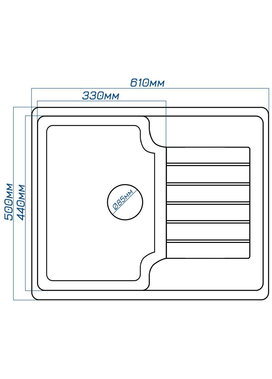 Кухонна мийка Klasicky 61 Bezhvy (402) Romzha (314833397)