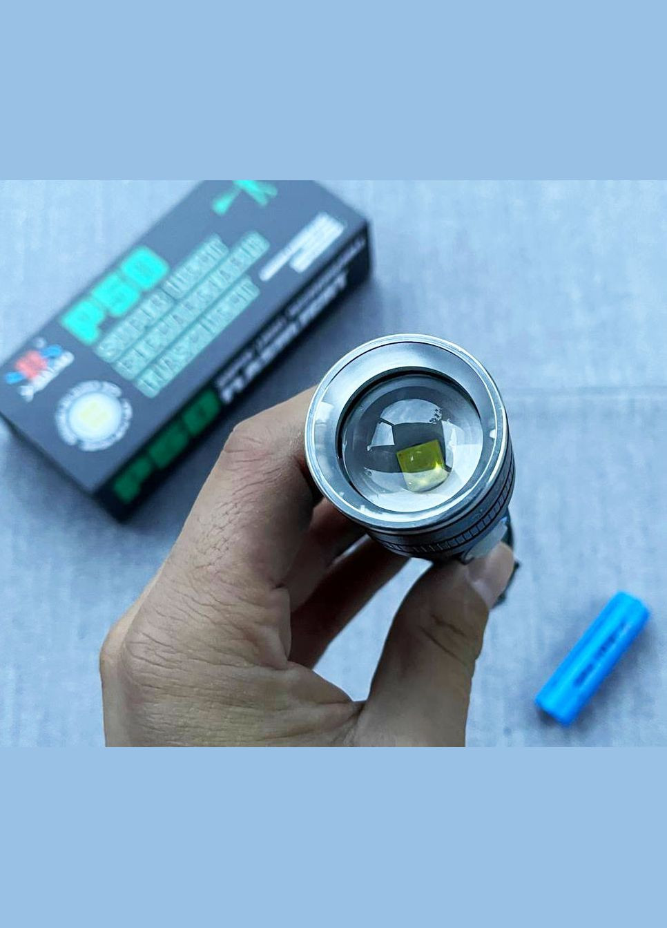 Ручний потужний акумуляторний яскравий ліхтар BL-611-P50 CREE XHP50 світлодіодний ліхтарик 18650 Bailong (297331150)