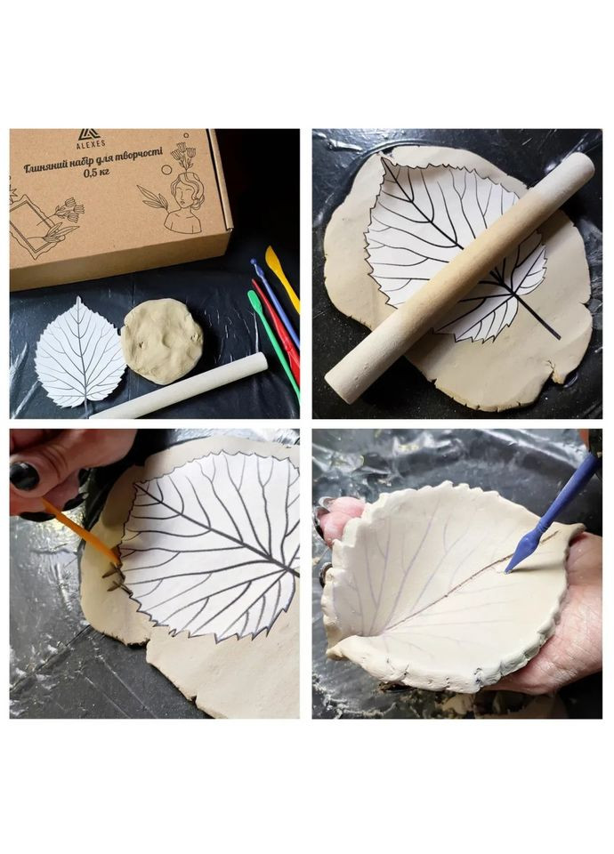 Детский глиняный набор для творчества GL-001 природная глина 0.5 кг Alexes (367185344)