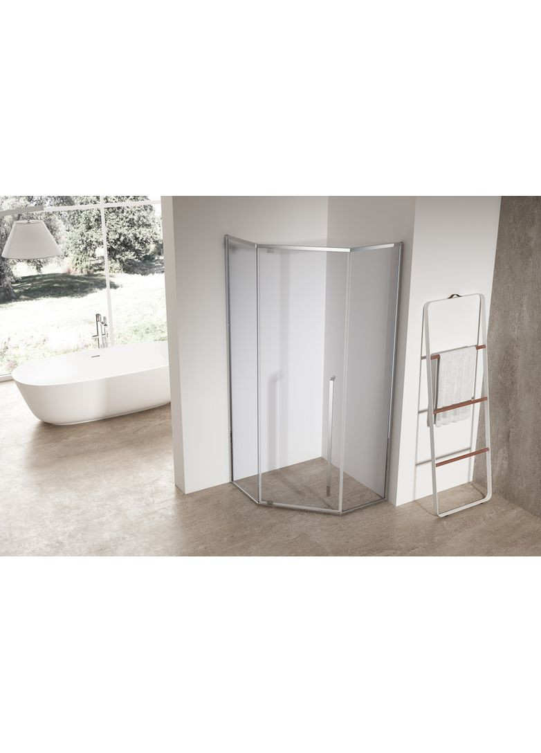 Душова кабіна без піддону SR SC06-90x90x200-TR-01 прозоре скло Easy Clean 8мм, хром (KR5364) KOER (330027327)