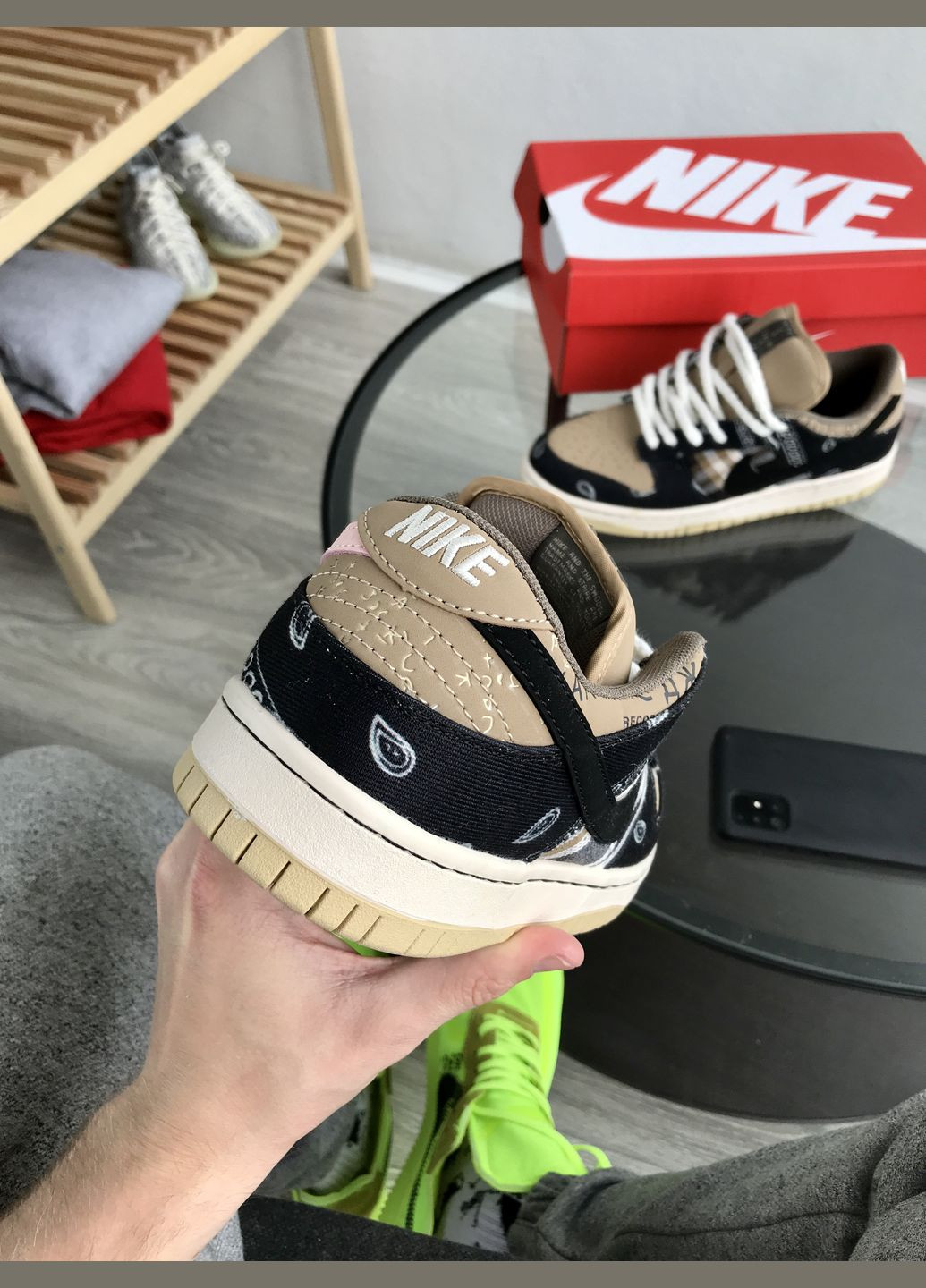 Кроссовки женские и мужские Nike SB Dunk Low x Travis Scott Cactus Jack | Найк сб Данк низкие черные No Brand чёрные демисезоны (307397766)
