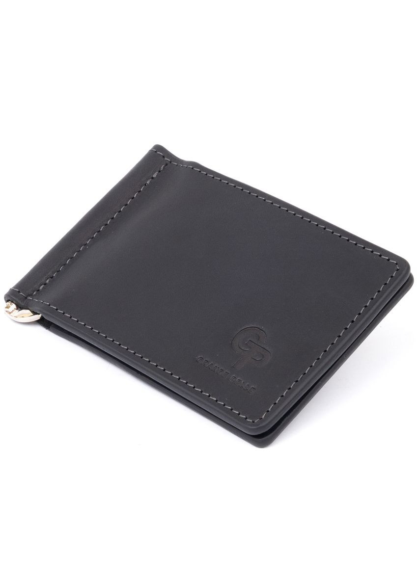 Затискач для грошей без застібки зі шкіри з кишеньками чорний (sku_11294) No Brand (327820205)