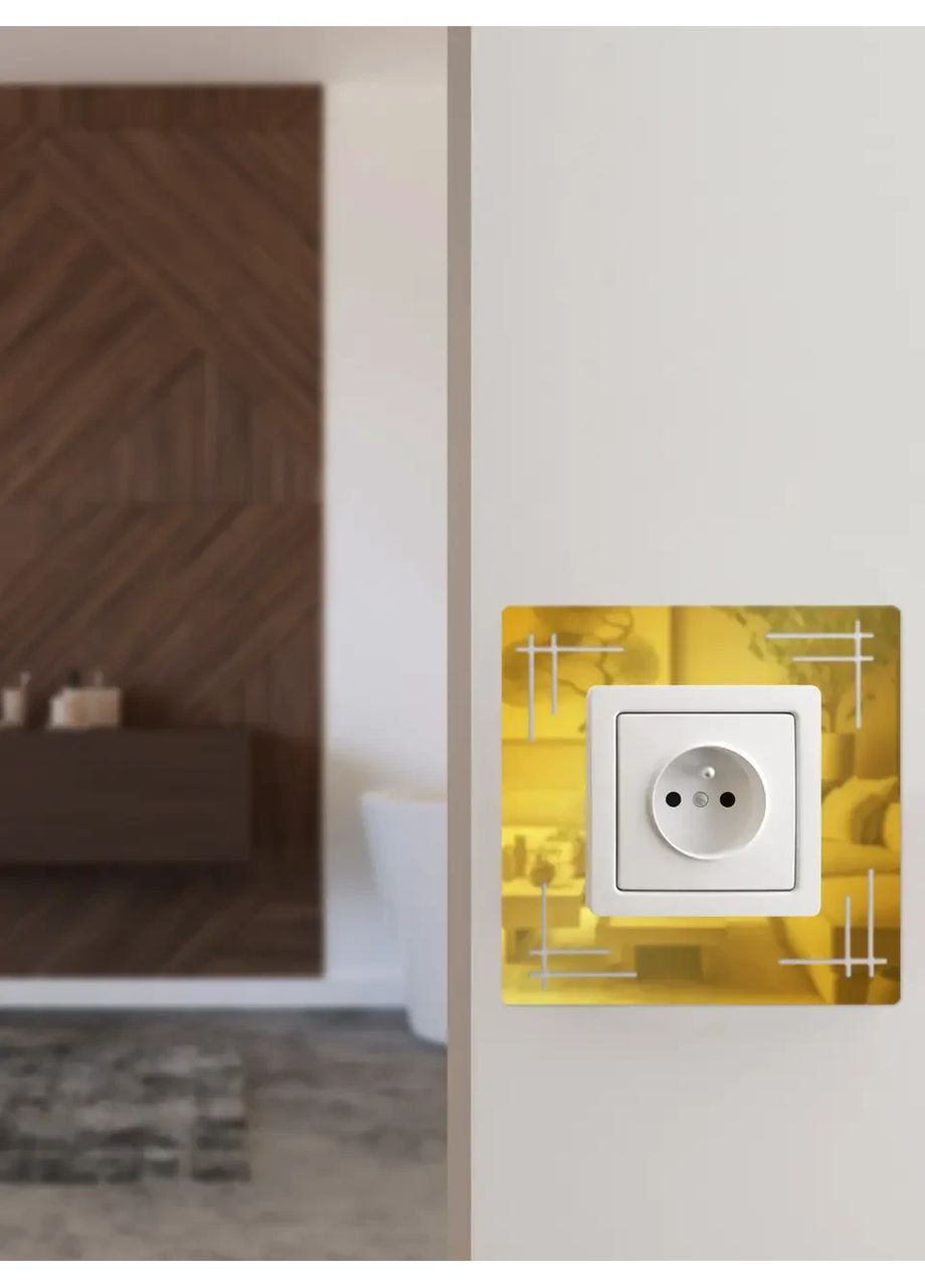 Наклейки дзеркальні під вимикач інтер'єрні акрилові №5 Золото 1 шт. Ваша Світлість (366334665)