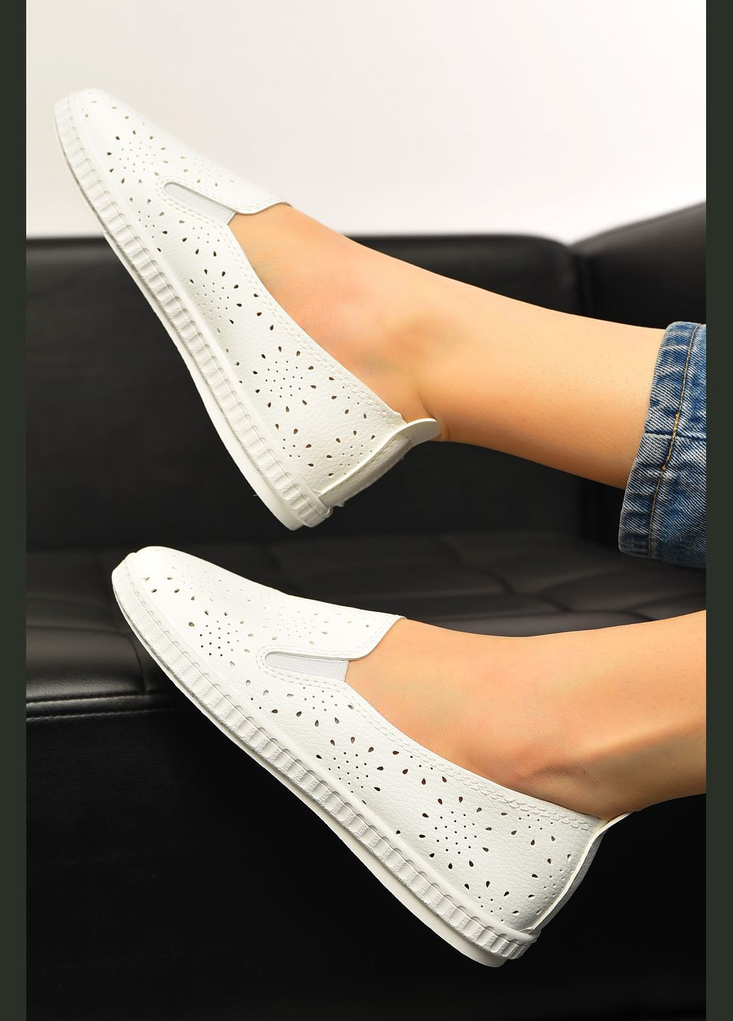 Мокасини жіночі білого кольору Let's Shop (322846742)