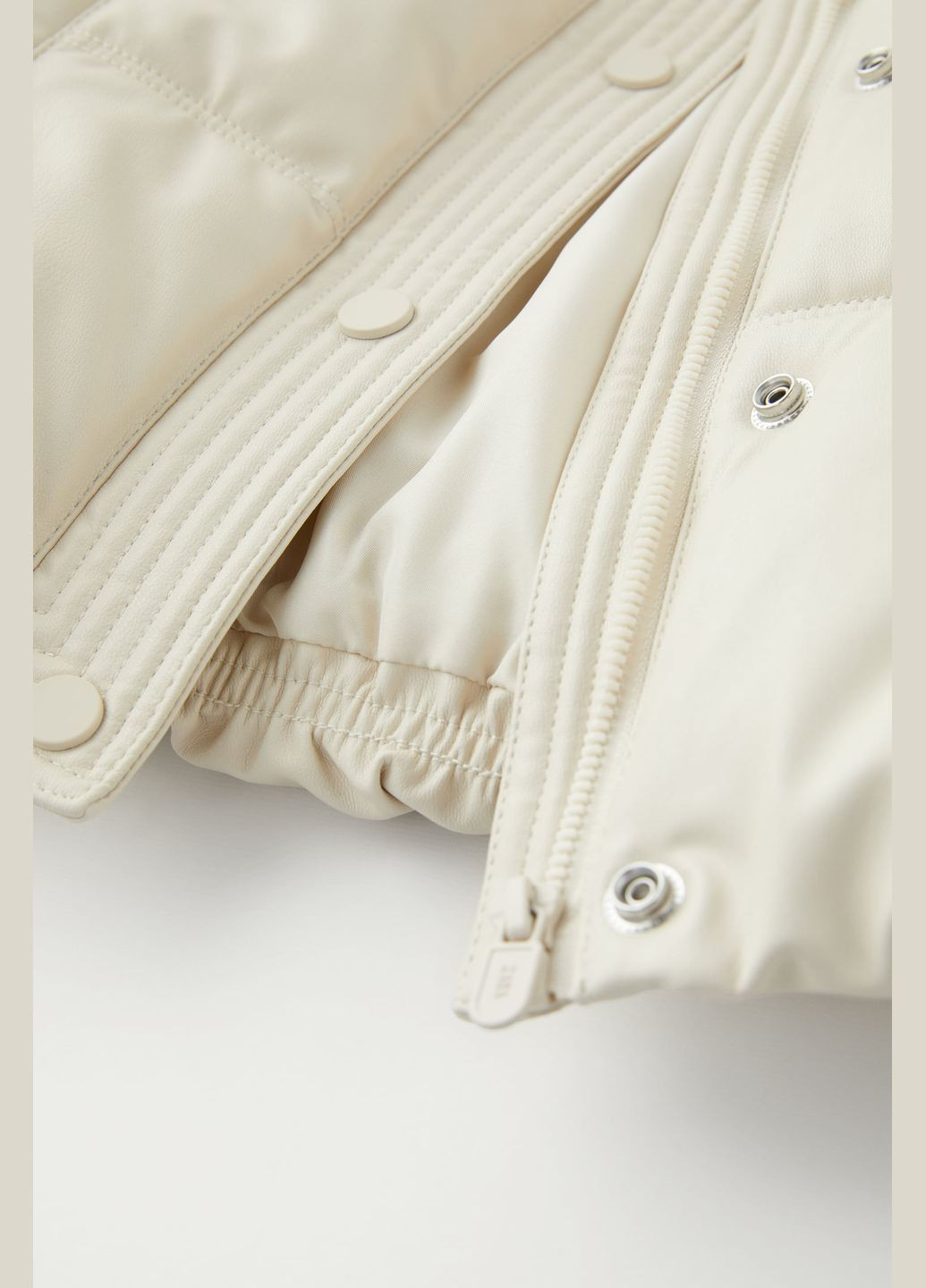 Бежевая зимняя стеганая куртка из кожзама для девочки бежевая 6318701286 Zara
