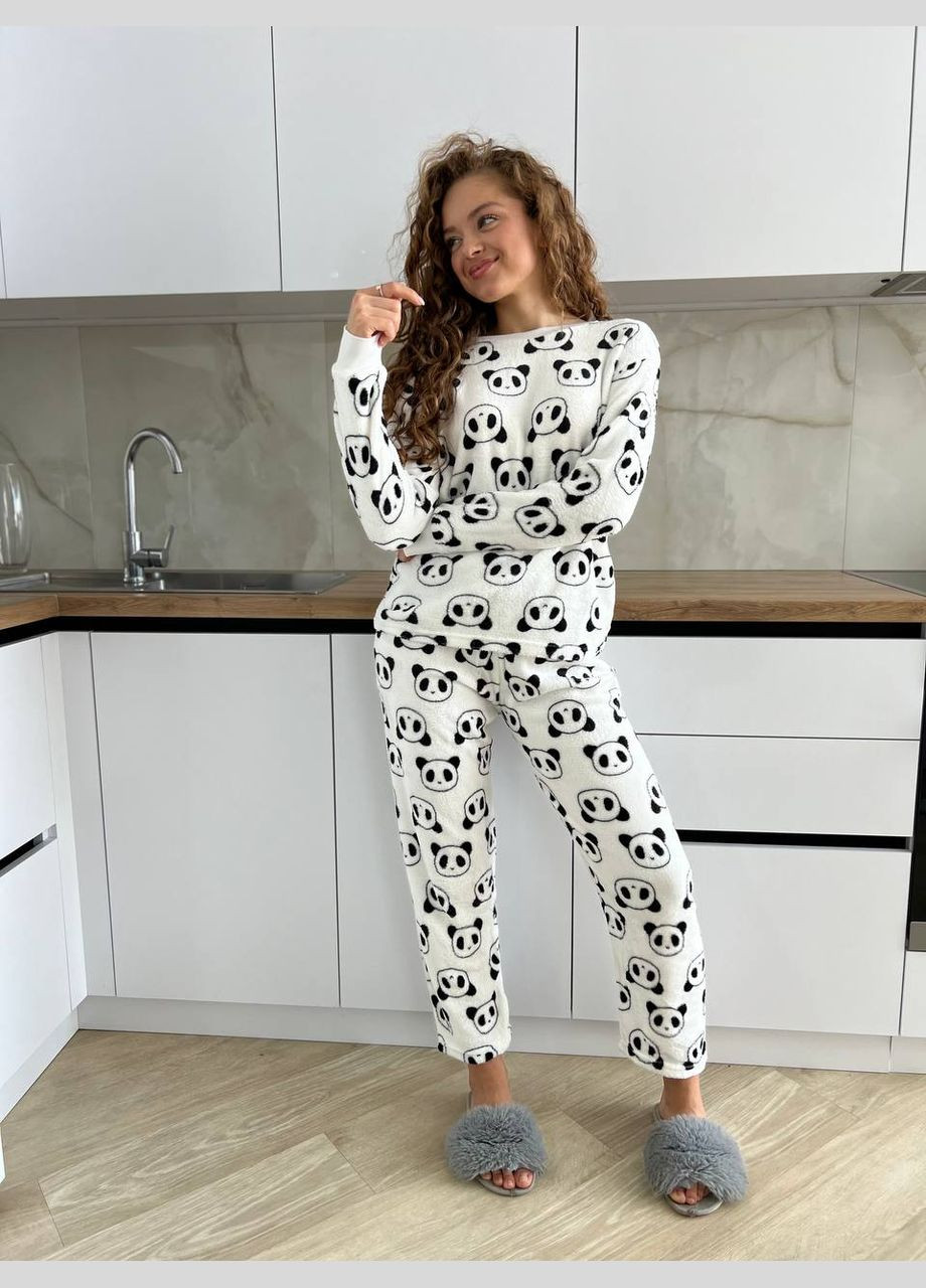 Чорно-біла всесезон піжама жіноча - домашній костюм кофта + брюки No Brand