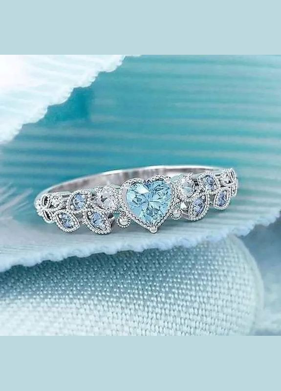 Элегантное красивое кольцо женское Благородная Принцесса с небесным фианитом размер 16 Fashion Jewelry (285110664)