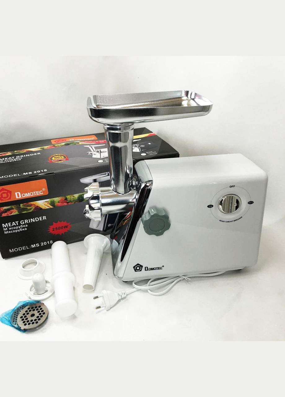 М'ясорубка із соковижималкою MS-2018 2500 Вт. Колір: білий Domotec (364665395)