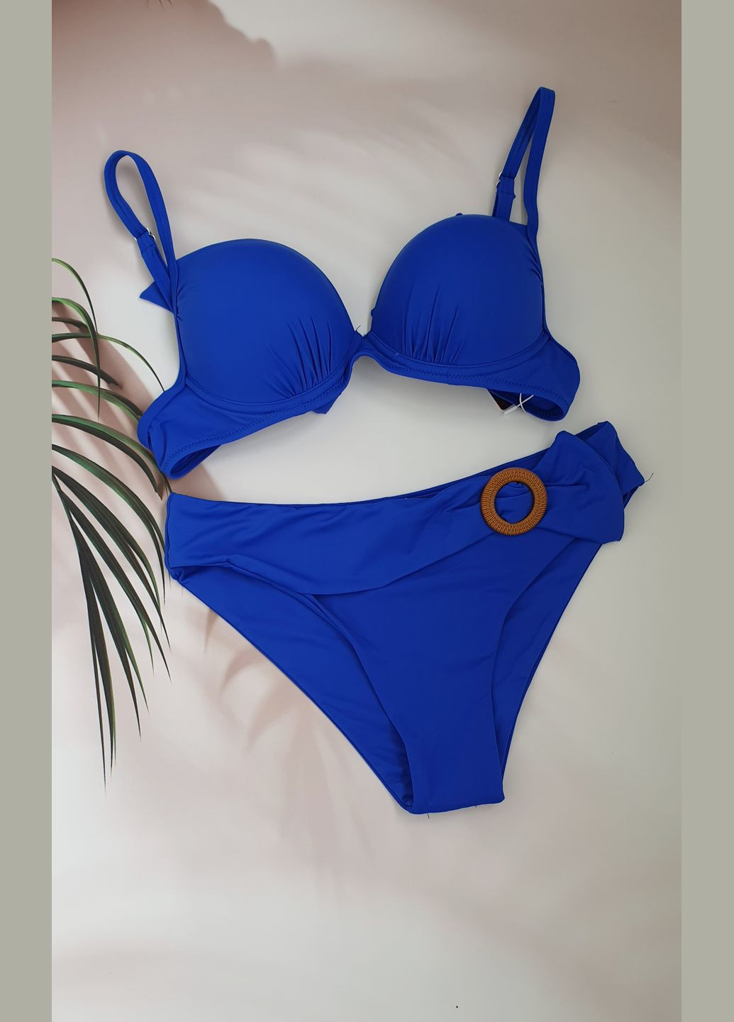 Синий летний женский раздельный купальник раздельный No Brand