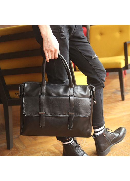 Чоловіча сумка для документів із ПУ шкіри чорна ProDobro (363221284)