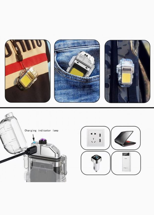 Электроимпульсная зажигалка ARC Lighter 209 дуговая / USB зажигалка с фонариком / Черная X-level (329881549)