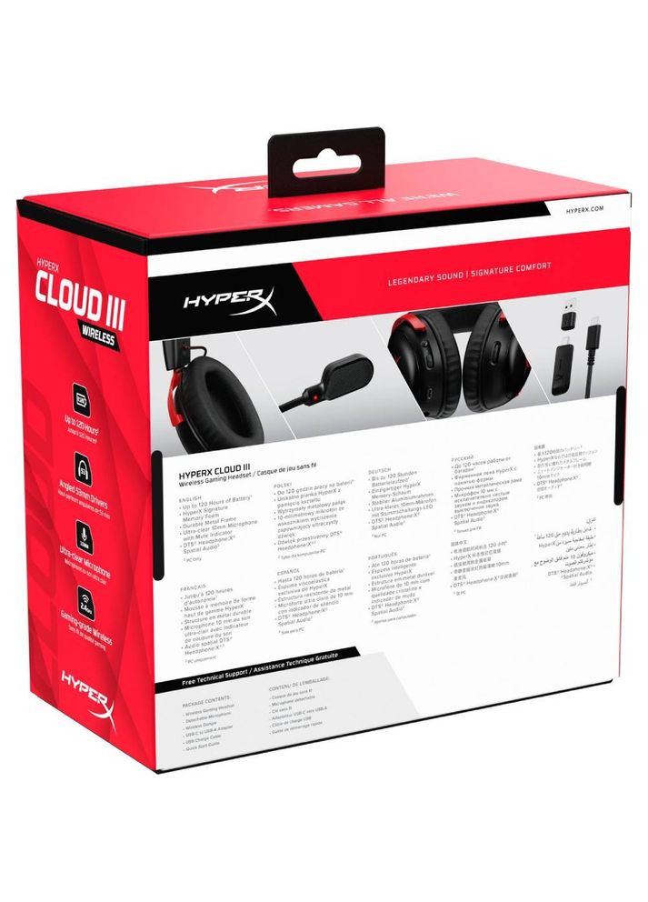 Гарнітура Cloud III WL USB-A/USB-C Black/Red (77Z46AA) HyperX (309147086)