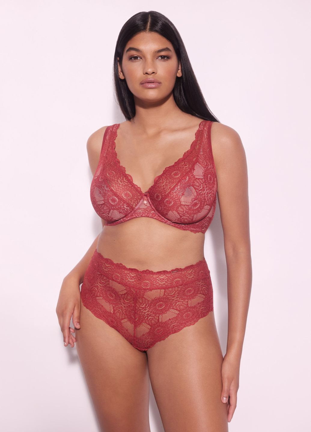 Темно-червоний бюстгальтер Alles з кісточками