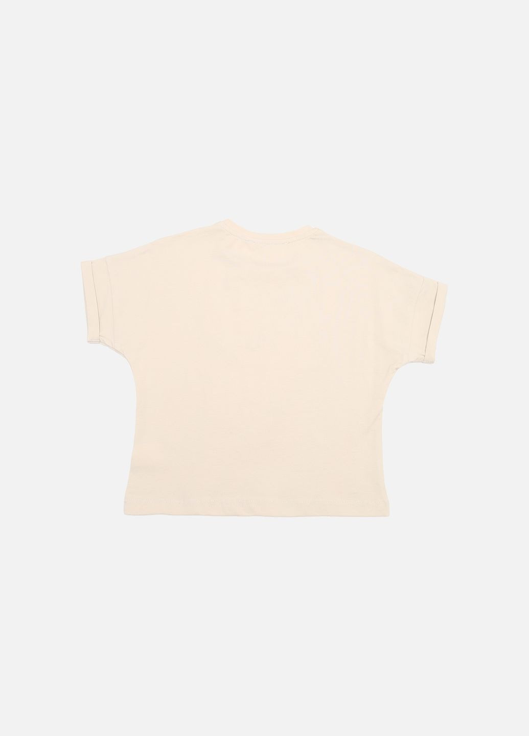 Бежева літня футболка з коротким рукавом для дівчинки колір бежевий cb-00273484 Yuki