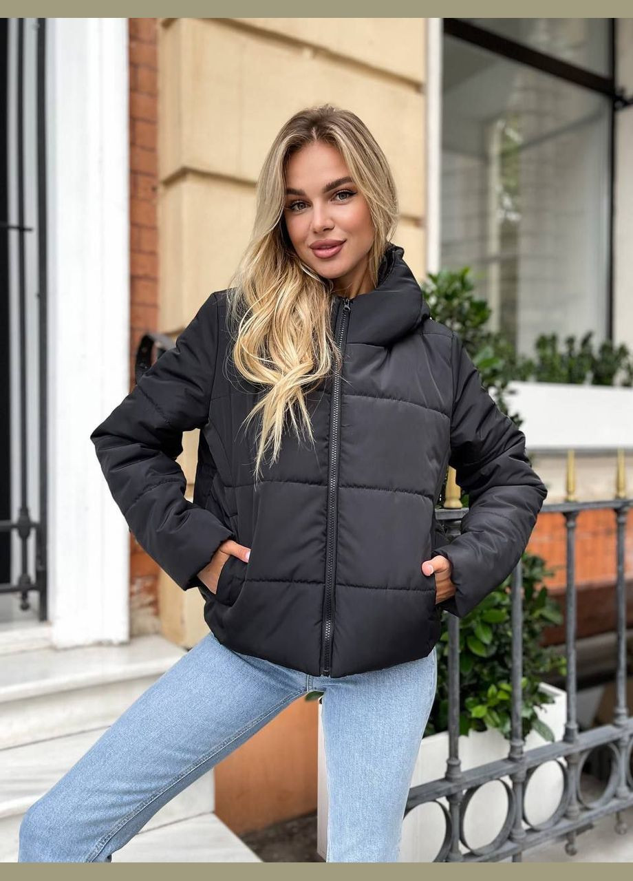 Чорна демісезонна куртка демісезонна оверсайз LeVi