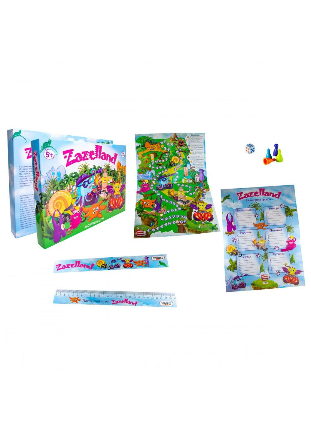 Настольная игра Strateg Zazelland на русском языке Увлекательное развлечение с забавными монстрика 42х30х4,5 No Brand (334343025)