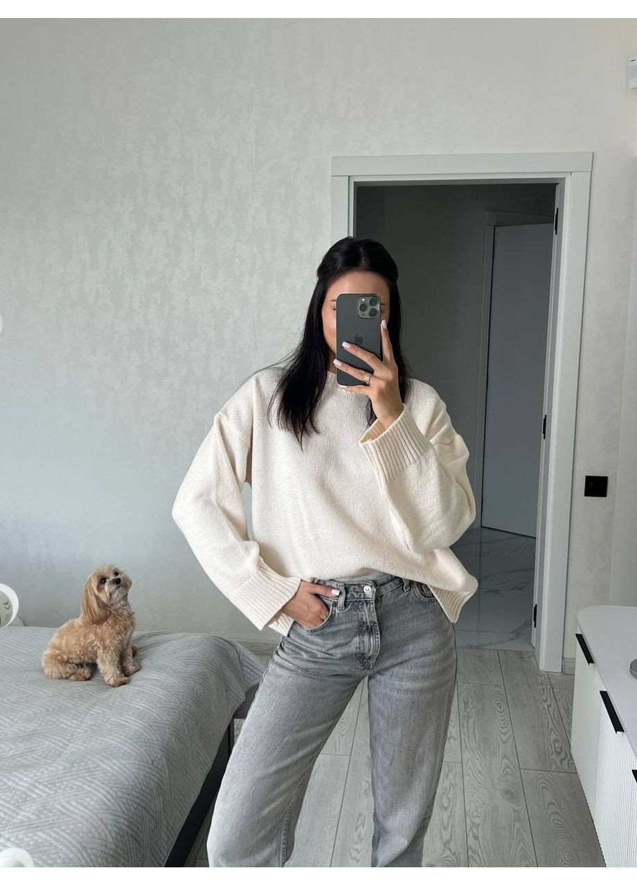 Бежевый женский свитер турция Osoblyva