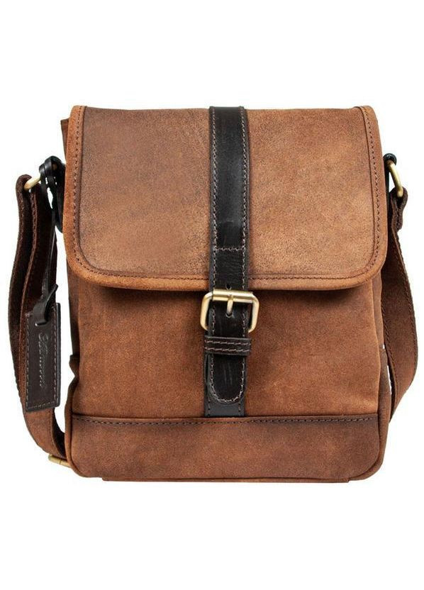 Сумка планшет через плечо мужская из натуральной кожи средняя Коричневый 36621 Ashwood (353689994)