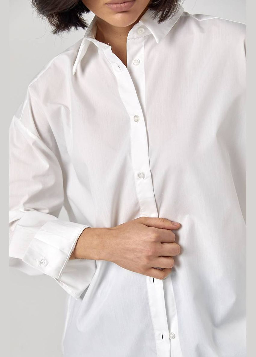 Белая классическая рубашка однотонная Lurex