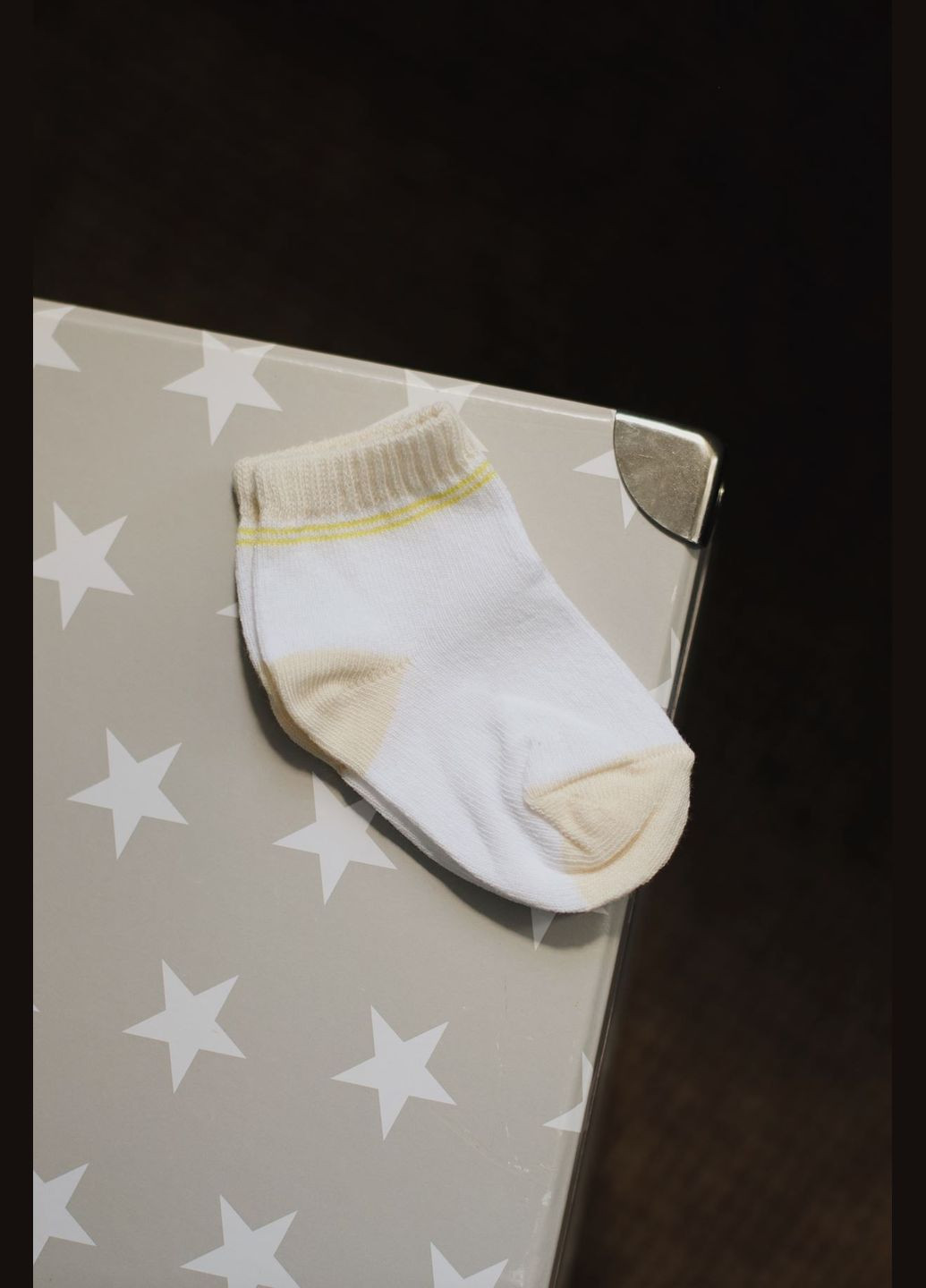 Комбинированный демисезонный носки деми белые (бежевая пятка) No Brand