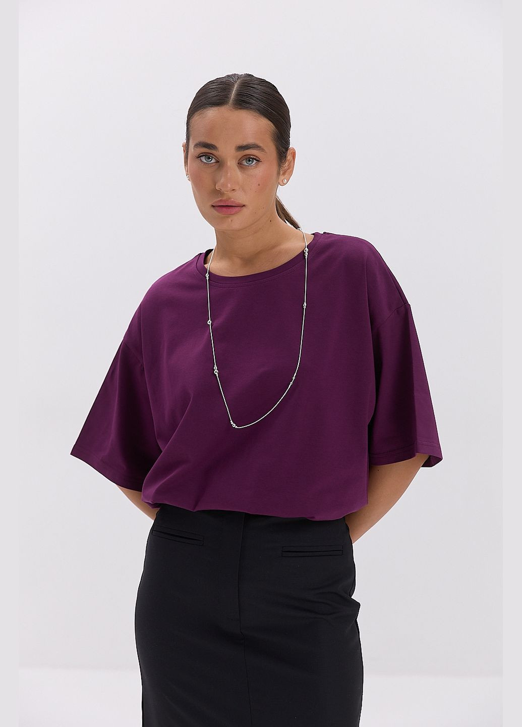 Женская oversize футболка коричневого цвета Arjen - (317233876)