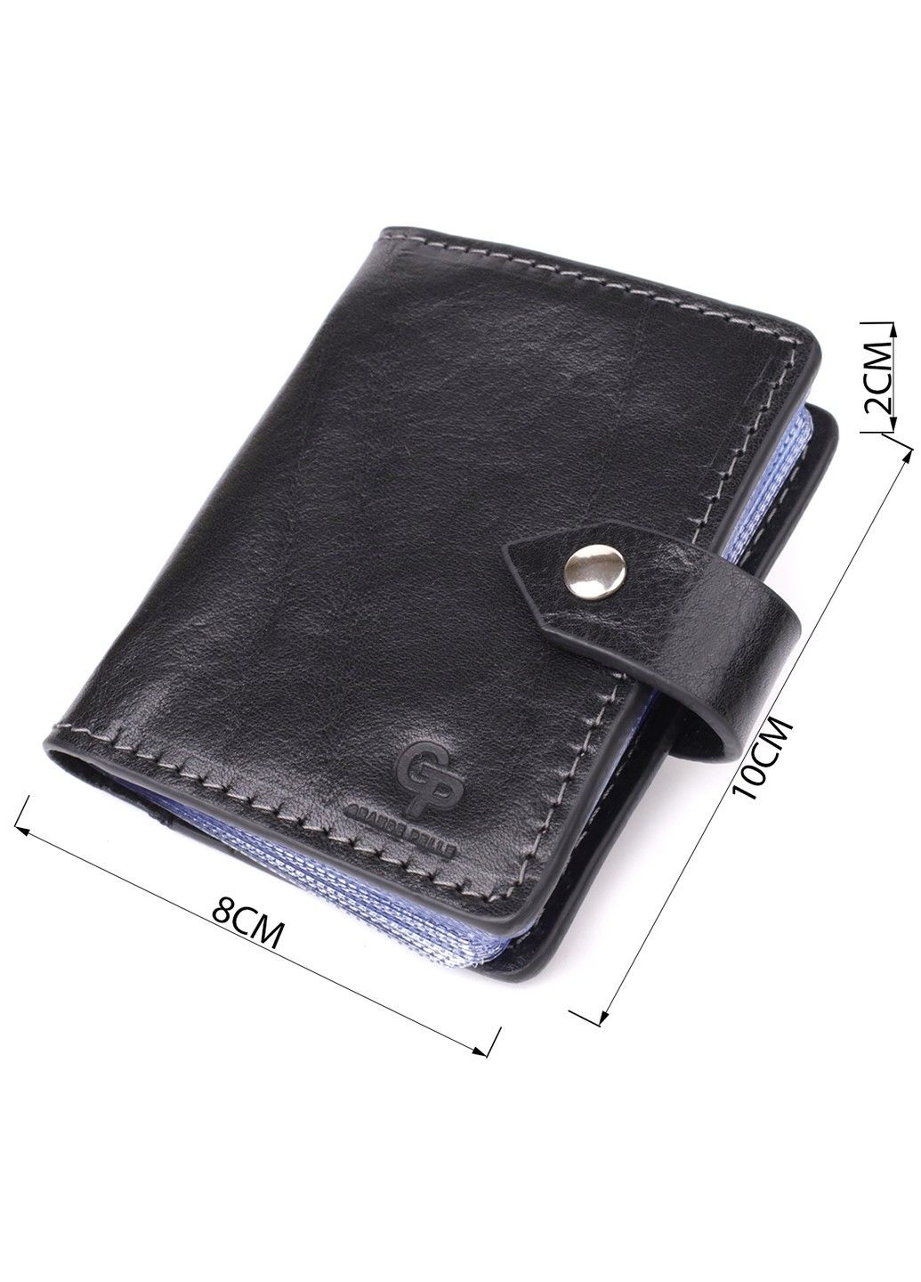 Визитница унисекс из натуральной гладкой кожи 22941 Черная Grande Pelle (330359617)