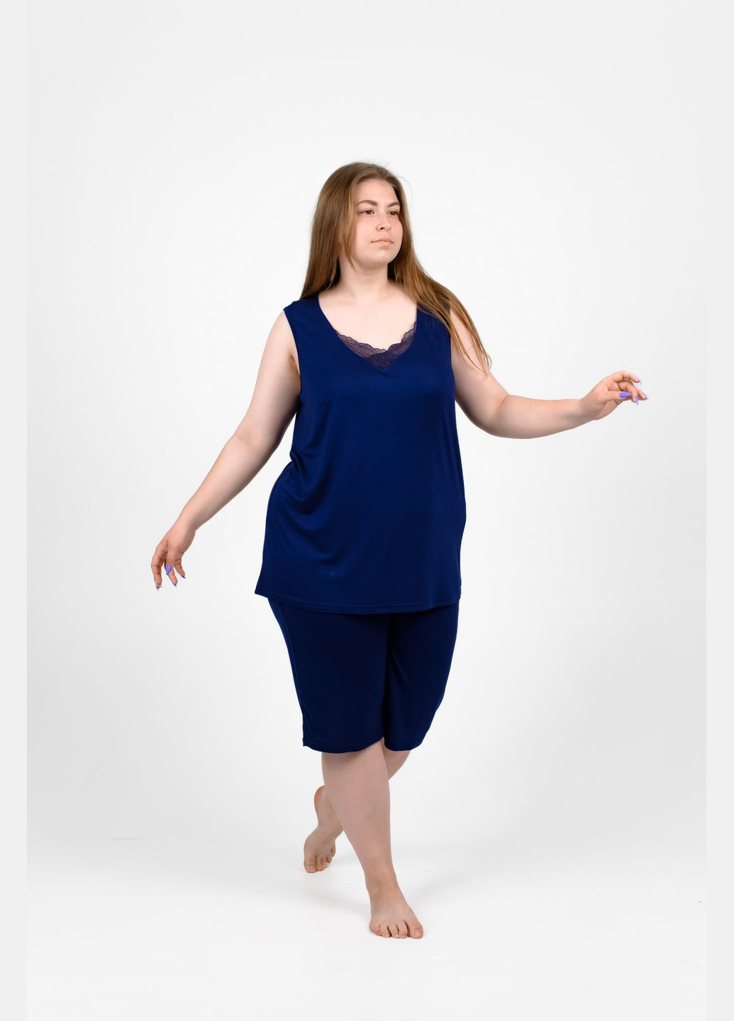 Синя жіночий комплект великих розмірів NEL