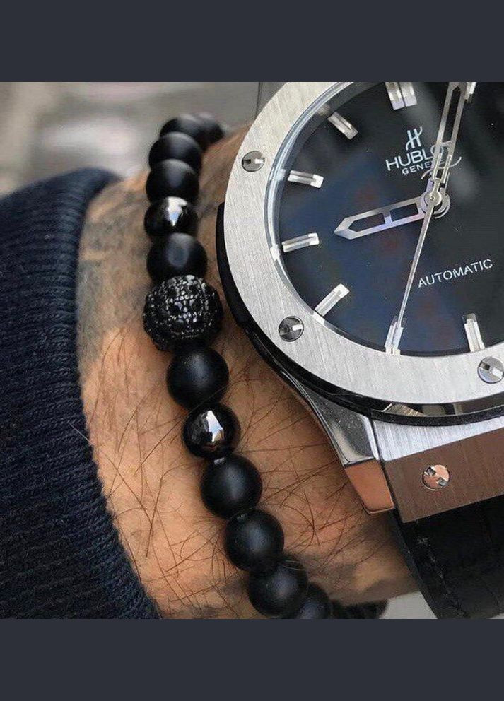 Чоловічий браслет з натурального каміння (агат), чорний No Brand (328251259)