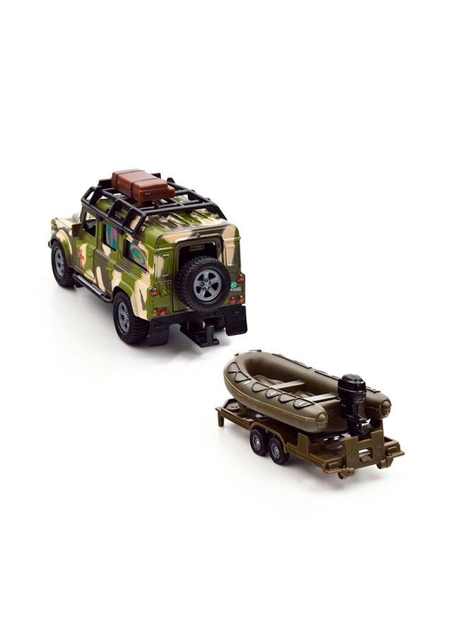Игровой набор – LAND ROVER DEFENDER МИЛИТАРИ с лодкой цвет разноцветный ЦБ-00246792 TechnoDrive (282969597)