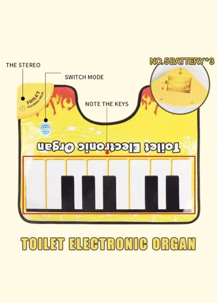 Музичний килим піаніно для туалету one size різнобарвний No Brand Килим (322335263)