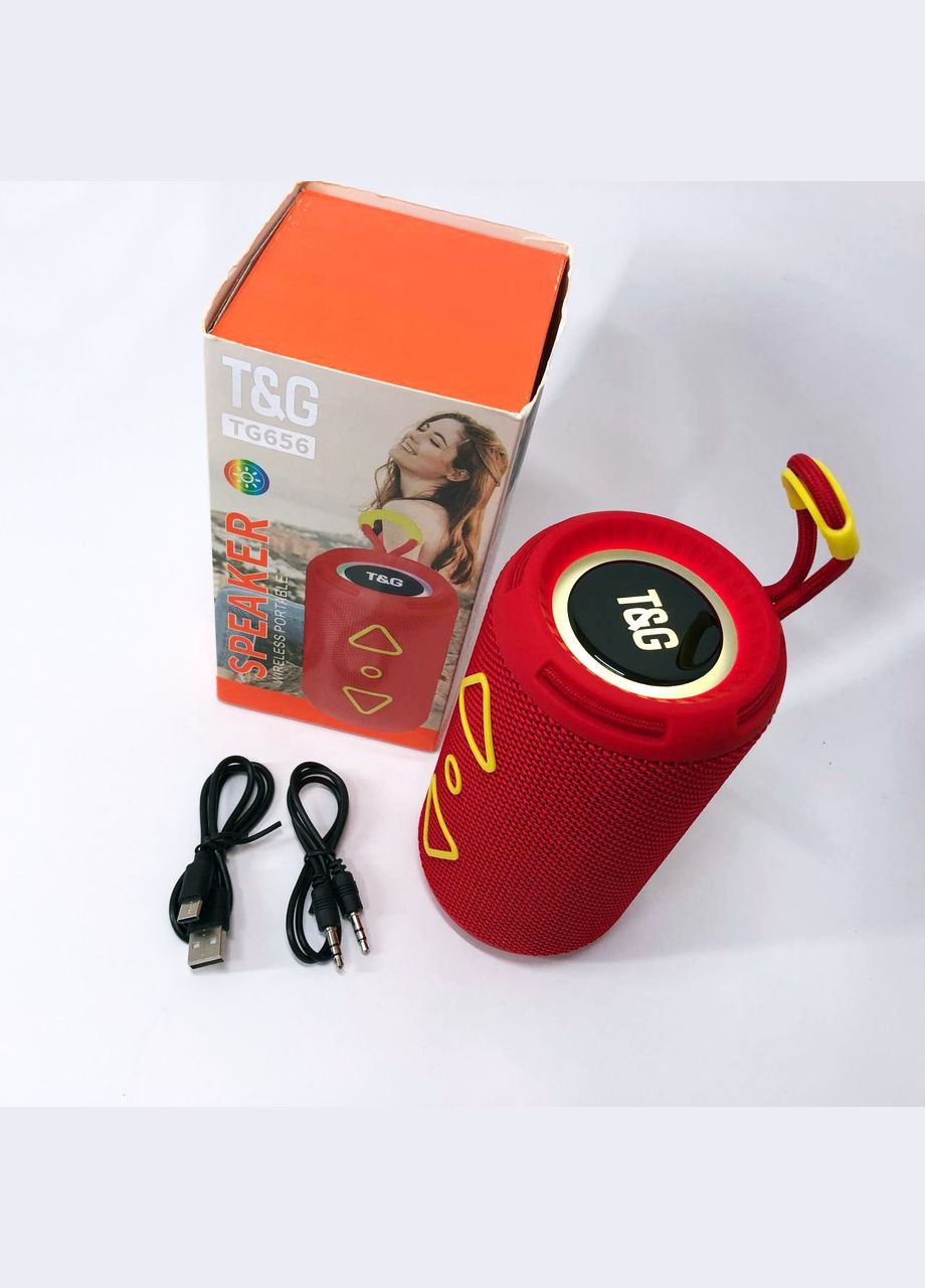 Bluetooth колонка портативная TG656 FM-радио, аккумуляторная колонка для музыки. Цвет: корасный No Brand (359474494)