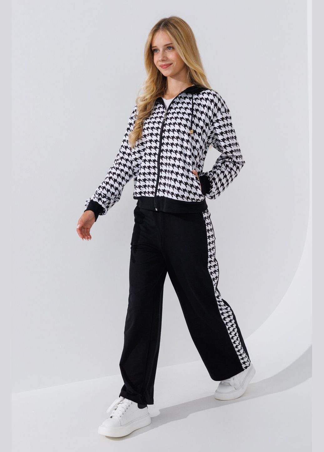 Спортивный костюм кофта+штаны для девочки 6798 158 см Черно-белый (2000990494450D) shop (2000990494450) Vio Faloni (361499321)