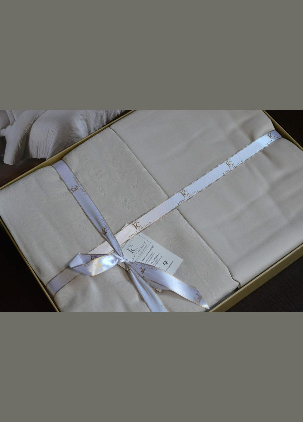 Постільна білизна Jacquard Satin 200 х 220 см Tecna Champagne First Choice (318381077)