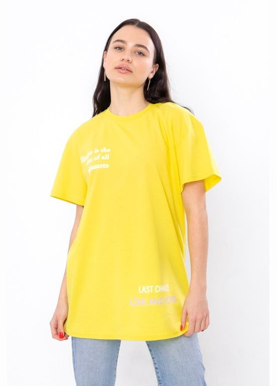 Жовта літня футболка жіноча (оверсайз) з коротким рукавом Носи своє