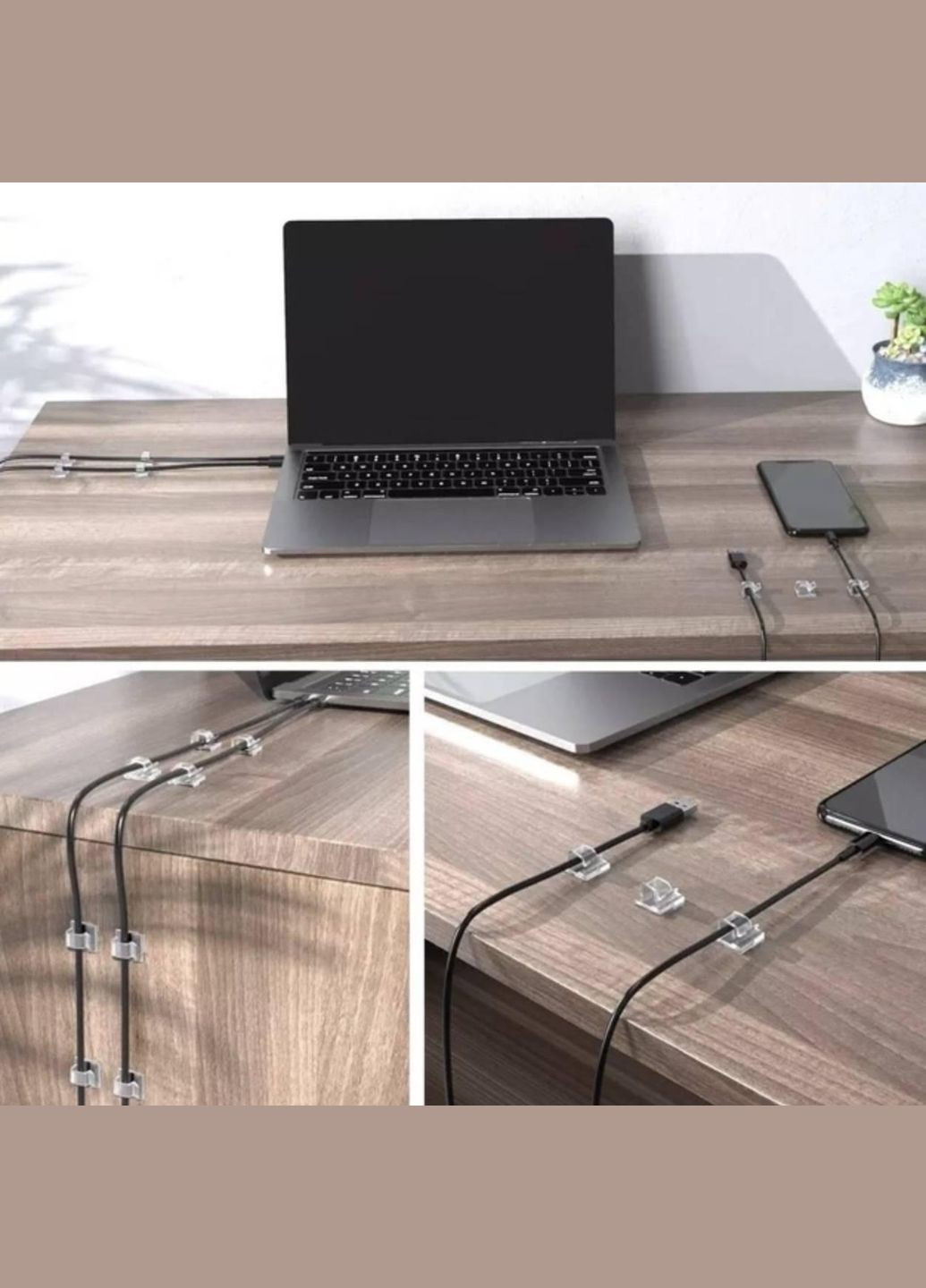 Органайзер Фіксатор кабелю тримач для дроту самоклеючий 20 шт L Прозорий CHOICE (317297404)