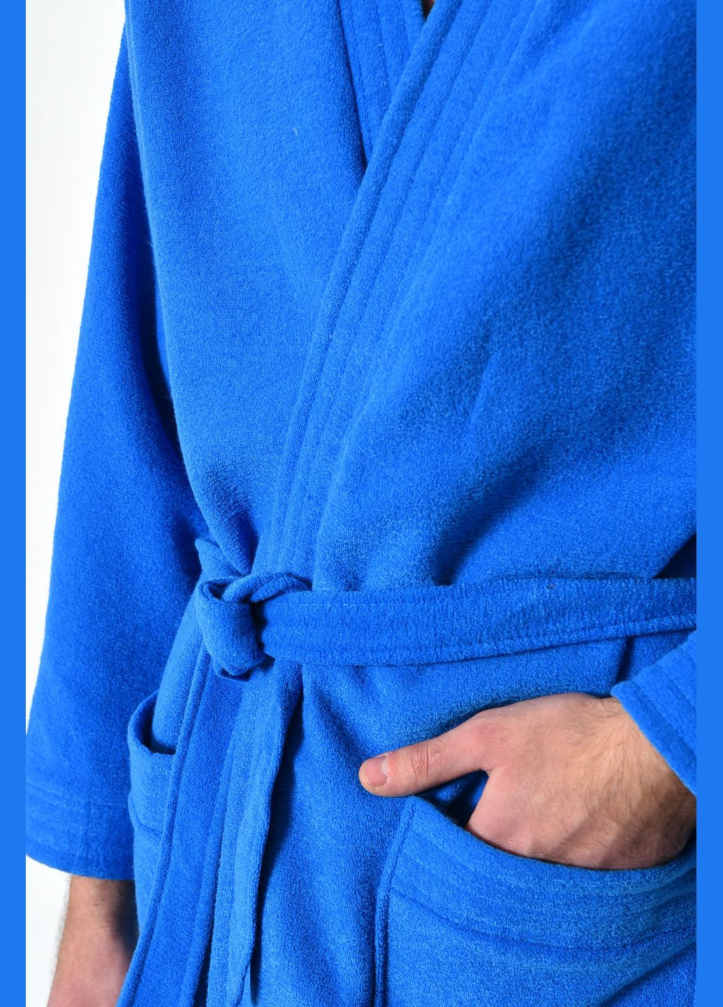 Халат мужской махровый синего цвета Let's Shop (277609038)