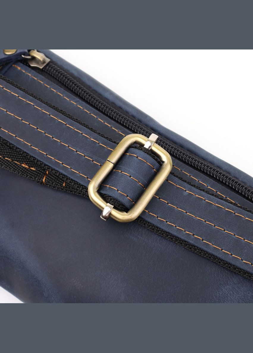 Красива сумка-бананка для чоловіків з натуральної vintage шкіри 23123 Синій Shvigel (332983785)