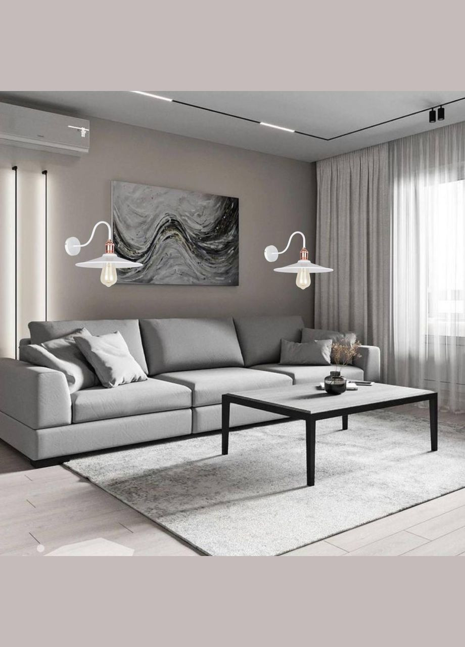 Біле бра з патроном кольору рожевого золота (52-W836F3-1 WH) No Brand (370069523)