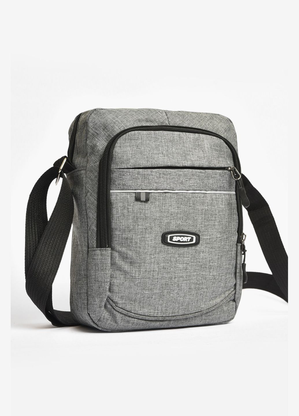 Сумка мужская через плечо текстиль серого цвета Let's Shop (336147696)