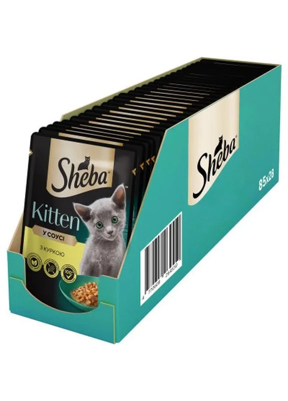 Влажный корм для кошек с курицей в соусе для котят 85 г (4770608264567) Sheba (399626667)